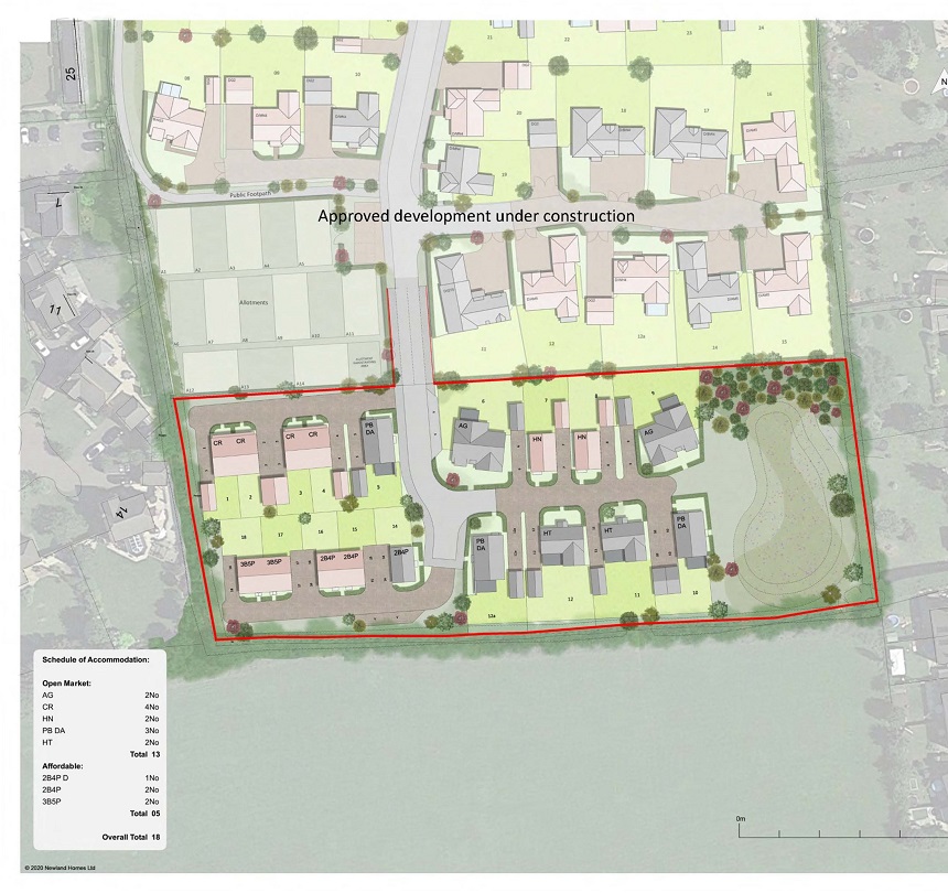 Additional zero carbon homes proposed at St Georges Road Semington - Site Layout