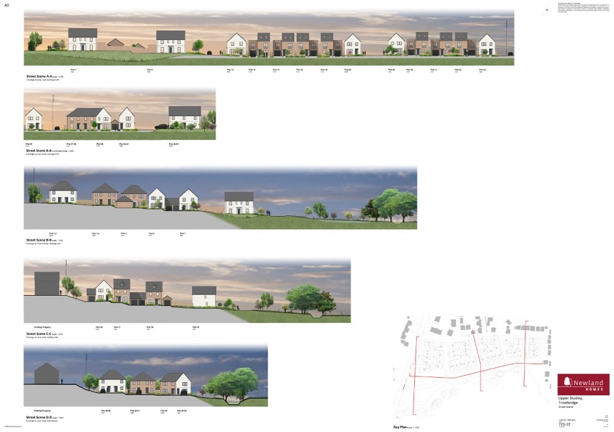 Artists impression of proposed homes at Upper Studley in Trowbridge