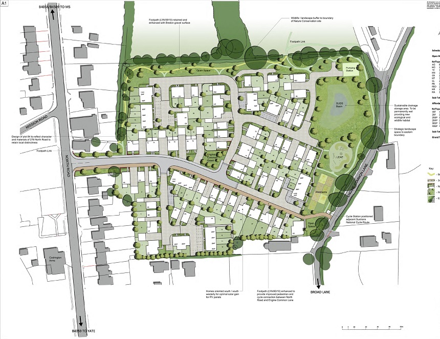 Proposed layout of homes at Engine Common Nr Yate